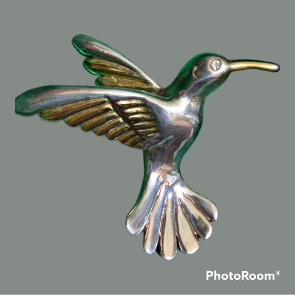 Signed MJ vintage costume jewelry
Marie Jennifer hummingbird Brooch pendant - Picture 2 of 4